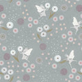 Grey Blue w Silver Metallic - Fairy Clocks - Lewis and Irene - A505-2