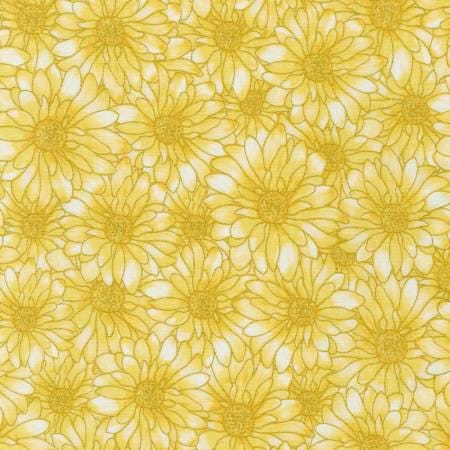 Sunflowers Ivory w Metallic - Shades of the Season - Robert Kaufman - SRKM2089815