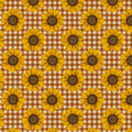 Rust Sunflower Check - Harvest Farm - Benartex - 13046B-79