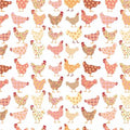 White Cheeky Chickens - Prairie Sisters - Poppie Cotton - PH23402