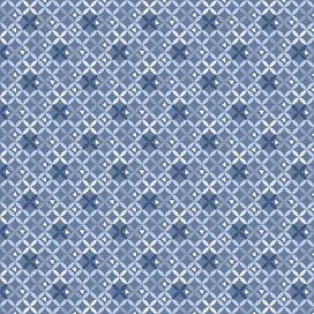 Blue Criss Cross - Safari Lullaby - Wilmington Prints - 36268-414
