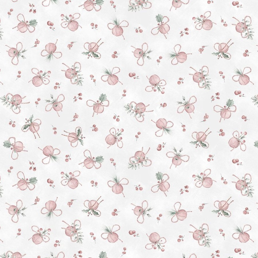 Fabric - Just A Dusting - Pearl - Berry Decoration - Christmas