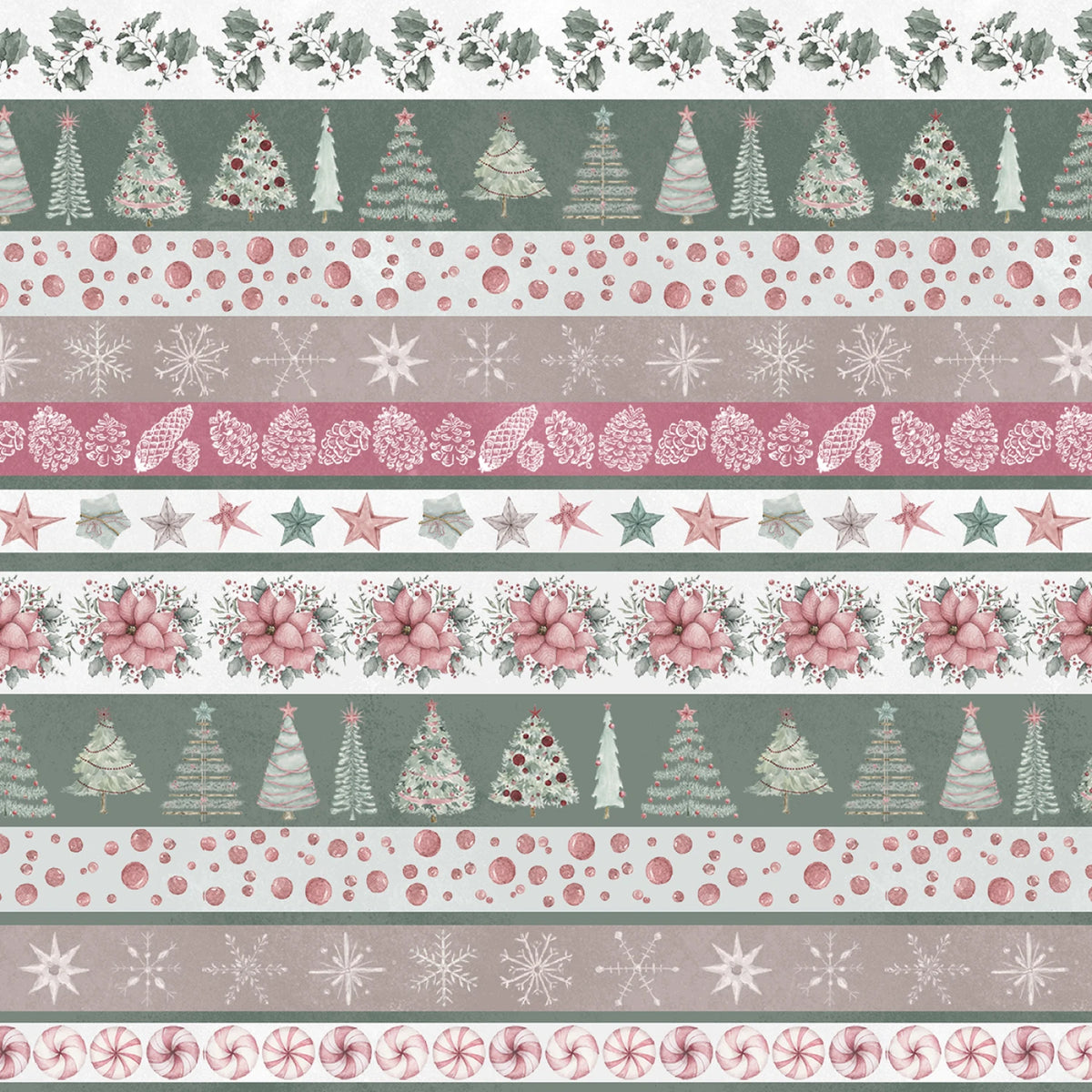 Fabric - Christmas - Ribbon - Stripe 6 Inch