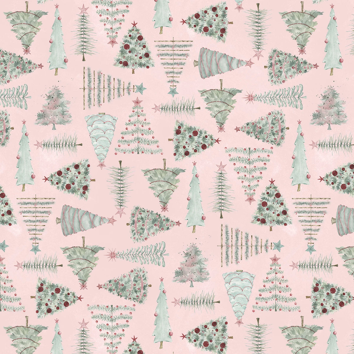 Fabric - Pink - Christmas - Champagne Tree Lot 8 Inch # 9045S-12