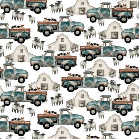 Multi Trucks and Barns Allover - A Beautiful Day - Henry Glass - 1099-07