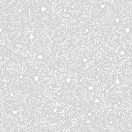 Star floral grey on grey