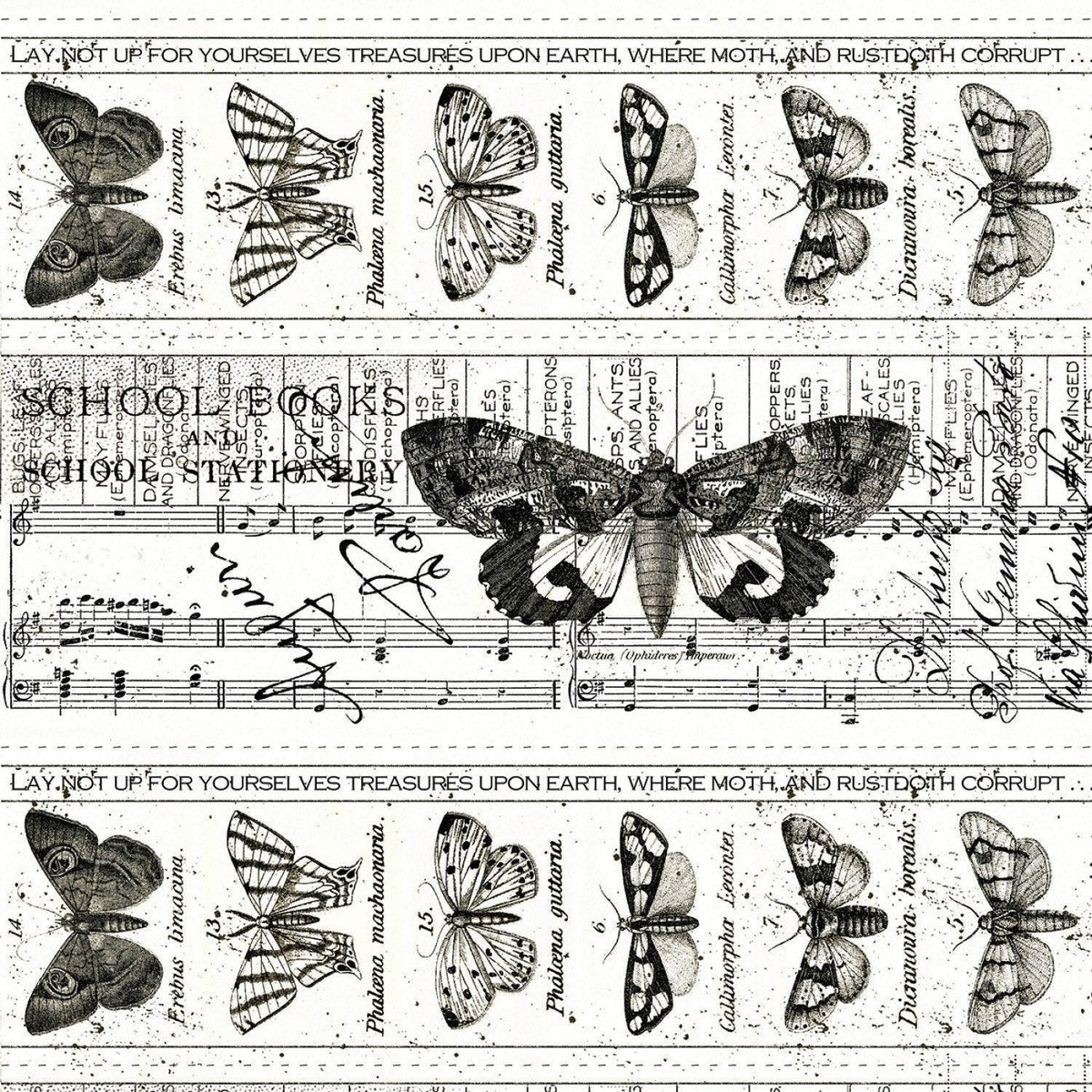 Collage Border White - Art Journal - J. Wecker Frisch - Riley Blake - C13033R-WHITE