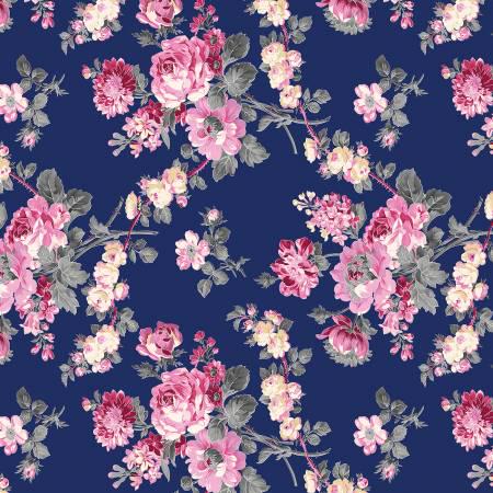 Blue Grandiflora pearl essence - Benartex - BEN11084 - 13556PB-50