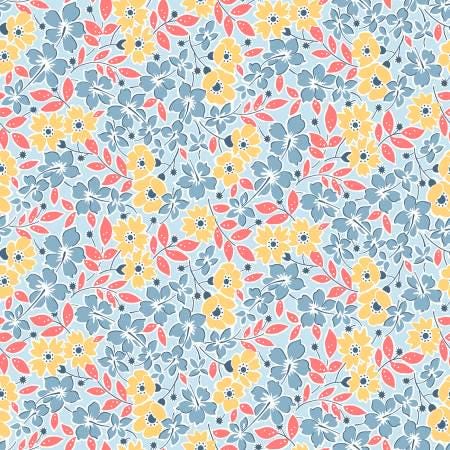 Blue Main Floral - Franny's Flowers - Maywood Studio - 10501M-B