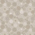 Cream Linen Dandelions - Fairy Clocks - Lewis and Irene - A508-1