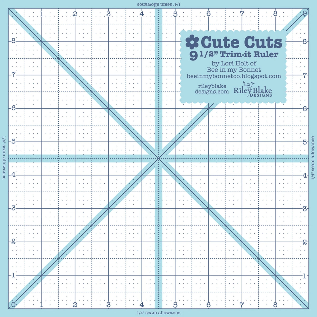 Trim-It Ruler Square 9.5in x 9.5in - Lori Holt - Riley Blake Designs - STTI-5530
