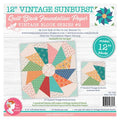 Vintage Sunbursts 12in. Quilt Block Foundation Papers - Paper Piecing - It's Sew Emma - ISE-7010