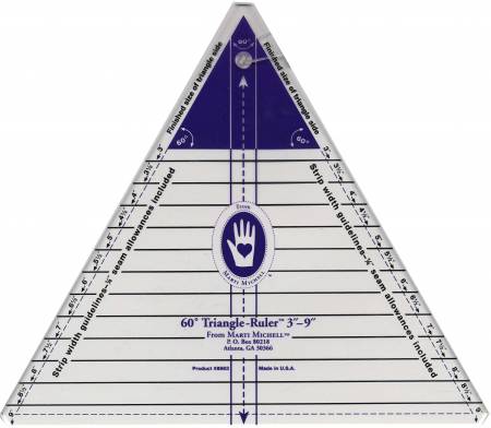 Triangle Ruler Large 60 Degree 3in to 9in - Marti Michell Marketing - MM8963