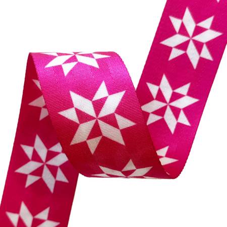 Pink Sawtooth Stars Webbing 2in x 12yds