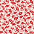 Swirling Daisies Vintage Red on White - Robert Kaufman - FLH2126483
