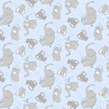 Blue Elephant Toss - Safari Lullaby - Wilmington Prints - 36264-491