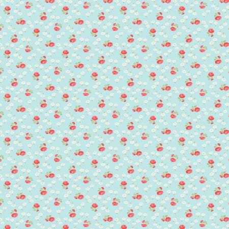 Light Blue Flowers - Sentiments - Kaye England - Wilmington Prints - 98726-413