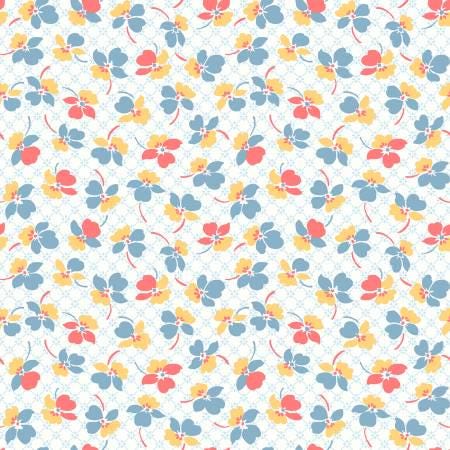 Blue Floral Net - Franny's Flowers - Maywood Studio - 10502M-B