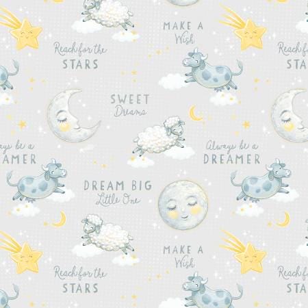 Grey Large Allover -Reach for the Stars - Wilmington Prints - 96464-15