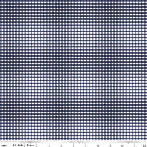 Gingham Check - Navy - 1 8th inch Small - Riley Blake - C440-21 NAVY