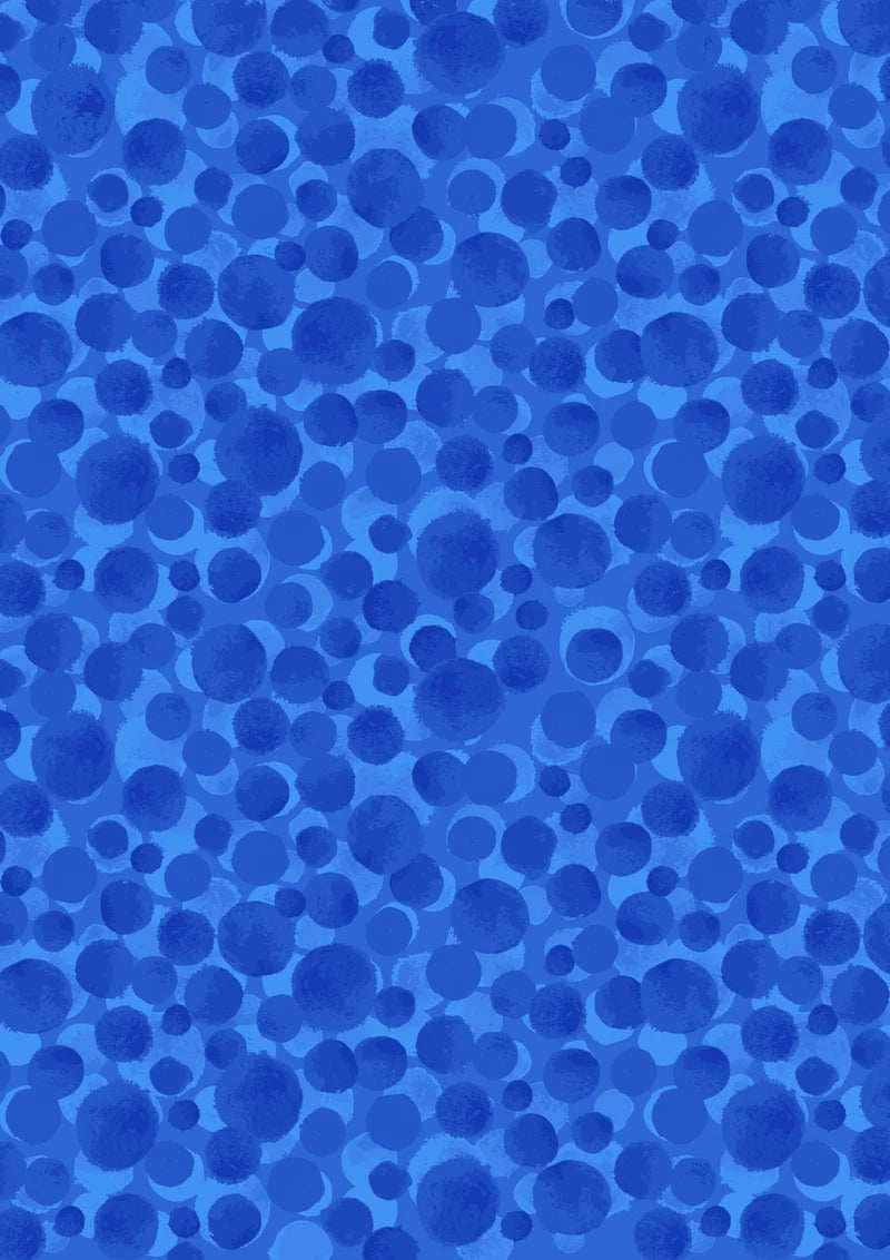 Fabric - Bumbleberries - Aegean Blue - BB036 - Lewis & Irene