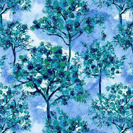 Chromaview - Blue Trees - Blank Quilting - Denise Russell - 9729-70 Lt - 045945218790