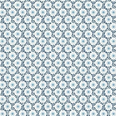Blue Polka Dot Floral - Franny's Flowers - Maywood Studio - 10504M-B