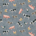 Farmhouse Chic - Grey Blue Animals - Wilmington Prints - 89240-492