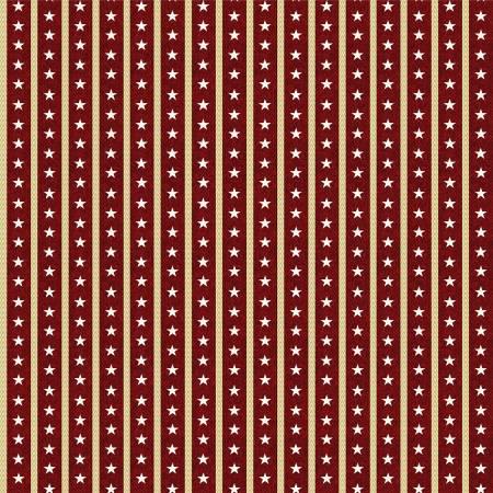 Star Stripe Dark Red - Benartex - Contempo - 16105B-19