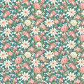 Blue Packed Floral - Sentiments - Kaye England - Wilmington Prints - 98723-413
