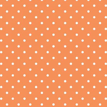 White Swiss Dot On Orange - Riley Blake - C670R-60ORAN