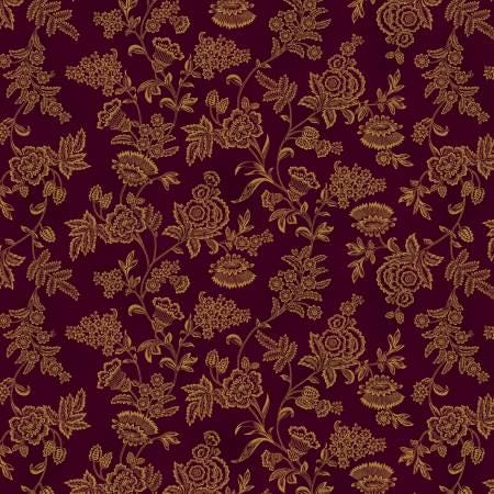 Eggplant Etched Floral - Scrap Basket Favorites - Kim Diehl - Henry Glass - 1525-55