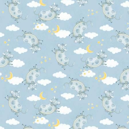 Blue Cow Toss - Reach for the Stars - Wilmington Prints - 96465-414