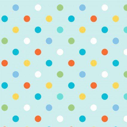 Alphapet Zoo - Multi Polka Dot on Blue - Springs Creative - SPR48574-A620715