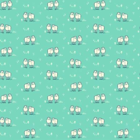 Homestead Life - Aqua Hey Ewe - 51522-9 - Judy Jarvi - Windham Fabrics