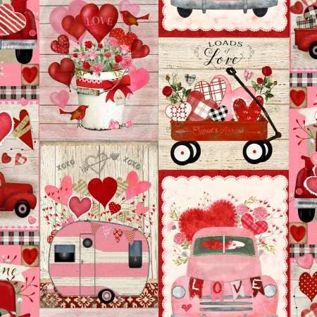 Multi Be Mine Patch - Hugs Kisses & Special Wishes - 3 Wishes Fabric - Beth Albert - 19556-MLT