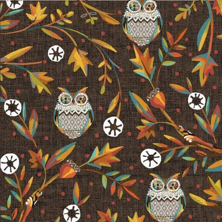 Cocoa Vine Owls - Hello Fall - Benartex - 13009B-79