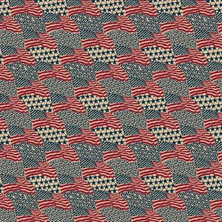 Allegiance Waving Flags Patriotic - P&B Textiles - ALLE05550-MU