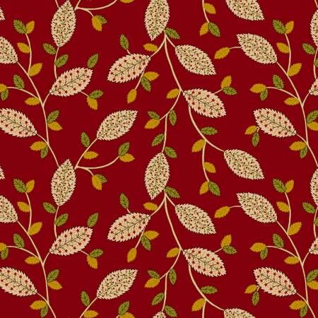 Cranberry Fancy Leaves - Quiet Grace - Kim Diehl - Henry Glass - 936-88