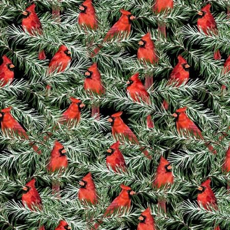 Black Packed Cardinals - Country Cardinals - Wilmington Prints - 20054-937
