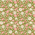 Green Packed Floral - Sentiments - Kaye England - Wilmington Prints - 98723-713