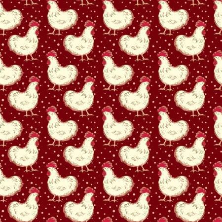 Homestead Life - Burgundy Chicken Fancy - 51519-4 - Judy Jarvi - Windham Fabric