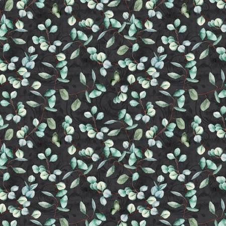Sundance Meadow - Black Vines - Wilmington Prints - 33851-977