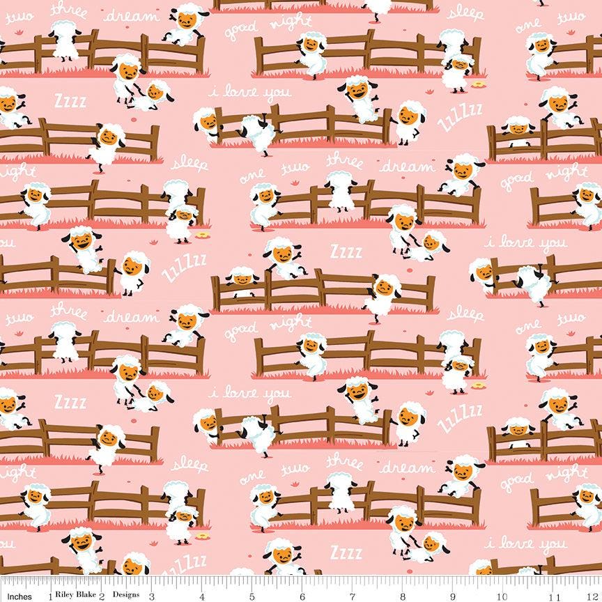 Harmony Farm - Sheep Dream - Pink - Shawn Wallace - Riley Blake - C6691-PINK