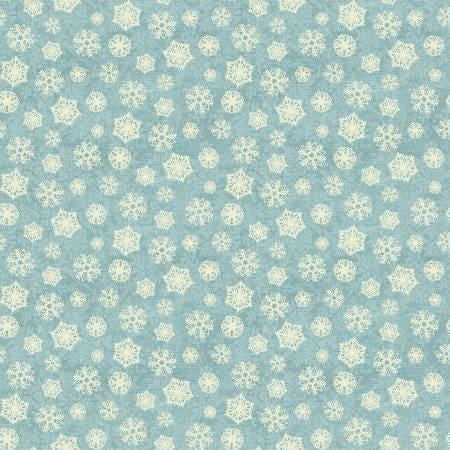 Light Teal Brocade Snow Flakes - Christmas Magic - Benartex - 13125B-04