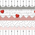 Trimmings Border Stripe White - All My Heart - J. Wecker Frisch - Riley Blake - C14132R-WHITE