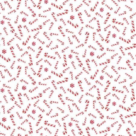 Christmas Joy - Candy Canes White - Riley Blake Designs - C12252R-WHITE