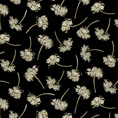Black Tossed Sprig with Metallic - Fall Potpourri - Henry Glass - 236M-93