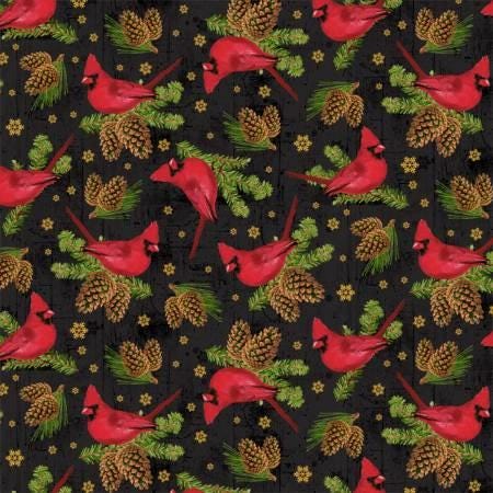Black Cardinals - Comfort & Joy w Metallic - Windham - 51885M 3