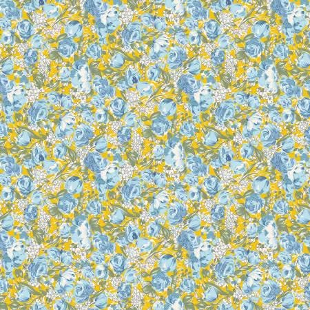 Blue Yellow Sunshine Mini Blooms - Windham - 51804A-4